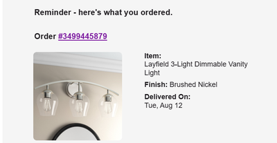 Bathroom Light Fixture-New